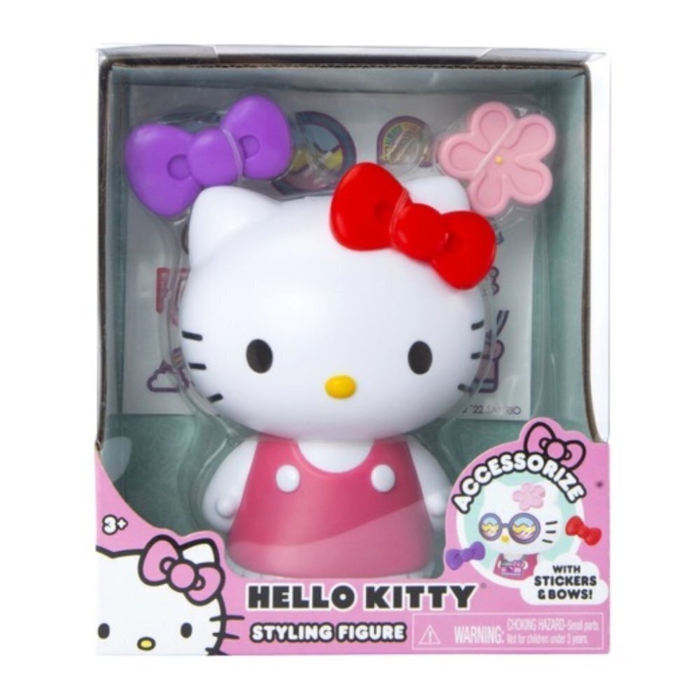 𝅺HELLO Kitty Accessory Bow + Sticker Styling Figure
